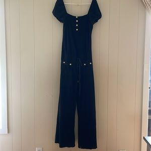 Y2K JUICY COUTURE black velour jumpsuit